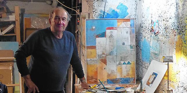 Leonardo Camatta in seinem Keller-Atelier. Hier kann er ganz für sich und mit seiner Kunst sein.