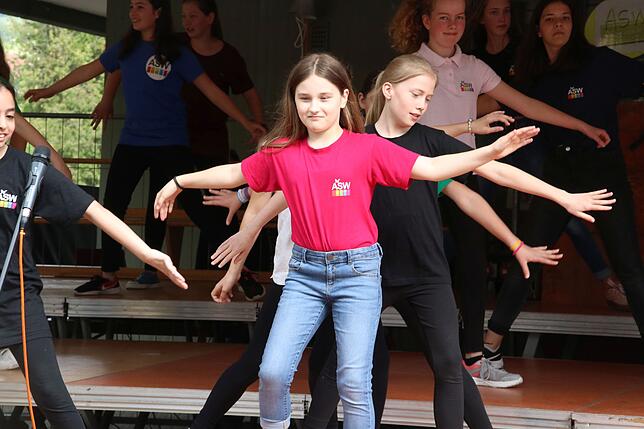 Tanzen: Mit originellen Tänzen unterhielt die Tanz-AG der Alemannenschule die Festbesucher. Bild: Gerald Edinger