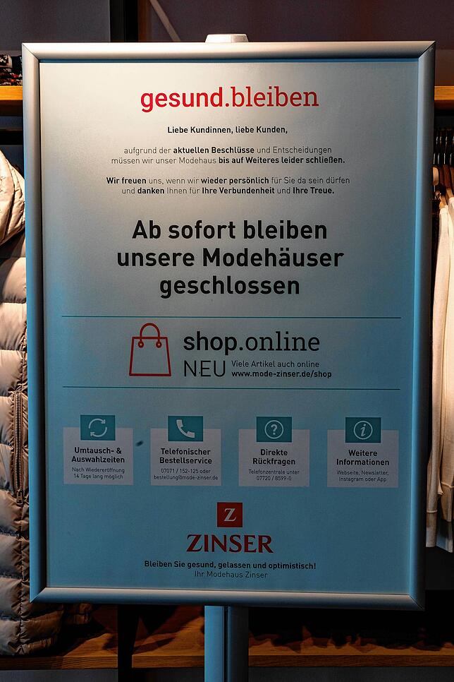 Das Modehaus Zinser in Schwenningen hat zu.