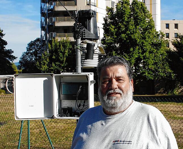 Wetterexperte Helmut Kohler erklärt für Leserinnen und Leser des SÜDKURIER Wetterphänomene. Im Bild steht er an seiner Wetterstation im ...