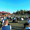 Einen außergewöhnlichen Auftritt gibt es für die Gütenbacher Musikkapelle auf dem Fußballplatz des FC 04.