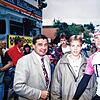 Nach der Siegerehrung: Klaus Denzinger mit Sohn Christoph und dem Tour-Sieger Jan Ullrich.