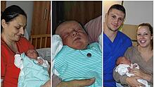 Drei Babys sind am Neujahrstag im Klinikum Friedrichshafen zur Welt gekommen: (von links) Jana, Mert und Nele.