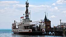 Die historische Fähre Konstanz liegt in dieser Saison überwiegend im Hafen. Vier der rund sieben geplanten Ausflugsfahrten in diesem ...
