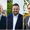 Diese drei Bewerber um den Chefsessel im Engener Rathaus haben ihre Pläne bereits öffentlich gemacht (von links): Tim Strobel, Marco ...