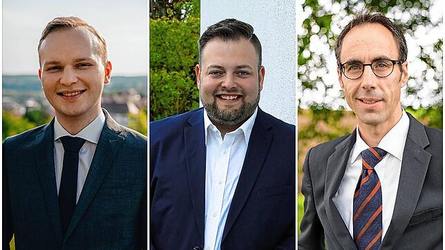 Diese drei Bewerber um den Chefsessel im Engener Rathaus haben ihre Pläne bereits öffentlich gemacht (von links): Tim Strobel, Marco ...