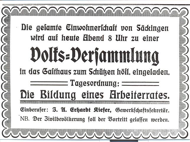 Revolution per Zeitungsannonce: In Säckingen – damals noch ohne "Bad" – wird ein Gasthaus Schauplatz der Revolution. Die meisten ...