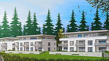 Diese drei Mehrfamilienhäuser, vornehmlich in Holzbauweise, wollte die Bau.Werk WZW GmbH am Unterkirnacher Sommerberg realisieren. Jetzt ...