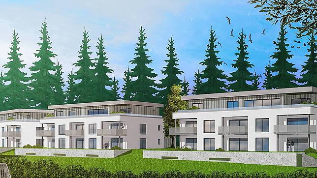 Diese drei Mehrfamilienhäuser, vornehmlich in Holzbauweise, wollte die Bau.Werk WZW GmbH am Unterkirnacher Sommerberg realisieren. Jetzt ...