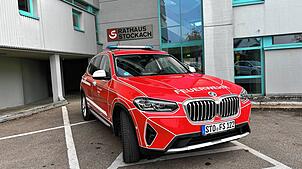 Auch einige Fahrzeuge der Stockacher Feuerwehr sind inzwischen mit STO-Kennzeichen unterwegs, wie etwa hier im Bild der neue Kommandowagen.