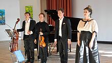 Überzeugen das Publikum (von links): Benedict Klöckner, Tobias Feldmann, Alexander Krichel und Anush Hovannisyan im Konzert. Foto: ...