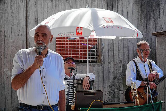Michael Stöffelmaier, Vorstandsvorsitzender des Caritasverbands Schwarzwald-Baar-Kreis beim Geburtstagsfest des vor einem Jahr ...