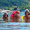 Seeschwimmen und Seefest – die DLRG Öhningen und die Feuerwehr Wangen versprechen Spaß (von links): Daniel Fürst, Stefan Becker und ...
