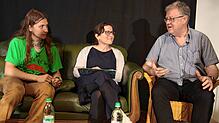 Samuel Bosch (Waldbesetzung Altdorfer Ried), Ulrike Stalitza (Letzte Generation) und Christoph Houtman (Widerstand gegen Stuttgart 12) ...