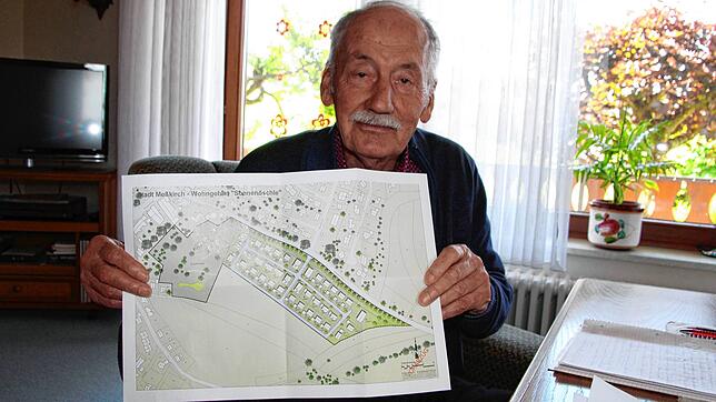 Anton Walz will sein Grundstück nicht verkaufen, auf dem die Stadt Meßkirch im Gebiet Sonnenöschle Bauplätze für Wohngebäude ausweisen ...