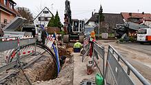 Entlang der Büßlingerstraße gab es keine Möglichkeit im Spülverfahren zu arbeiten.
