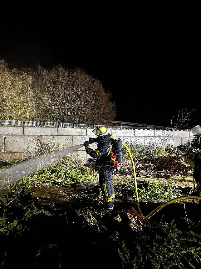 Feuerwehreinsatz beim Donaueschinger Recycling-Zentrum.