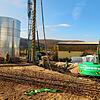 Die Situation am 18. Oktober. Der Rohbau des Pajunk-Logistikzentrums ist zurückgebaut. 100 Bohrpfähle werden bis in 16 Meter Tiefe ...