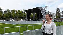 Miria Heinrich, stellvertretende Veranstaltungsleiterin, Anfang Mai im Bodenseestadion. In wenigen Tagen wird hier Dieter Thomas Kuhn ...