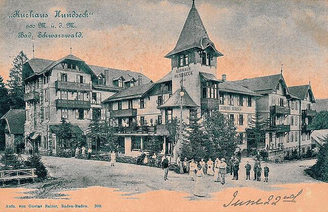 Das Kurhotel Hundseck in Ottersweier auf einer Postkarte um 1900.