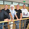 Nehmen den neuen Ankläger in ihrer Mitte auf (von links): Rolf Krämer, Chef der Henkergruppe, Verteidiger Bernd Müller, der neue und der ...