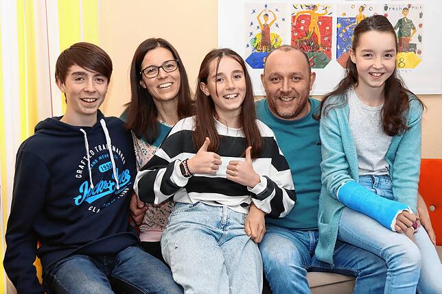 Nach der Diagnose der Leukämieerkrankung von Tamia (rechts) brach für Familie Kaden ersteinmal eine Welt zusammen. Jetzt, drei Jahre ...