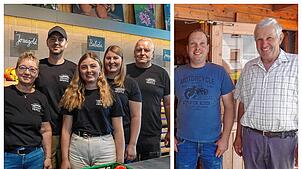 Sie stehen für Regionalität. Familie Hertle (links), Monika, René, Sophia, Adriana und Andreas Hertle sowie Christian und Elmar Bischoff ...
