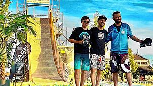 Toller Erfolg für das Team Waterslide aus Schönwald: Jonas Scherzinger (Rang zwei, links) und Andreas Hirt (rechts, Rang drei) ...