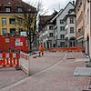 Das neue Pflaster an der Hofstatt signalisiert einen verkehrsberuhigten Bereich und bildet quasi den roten Teppich als Entrée zur ...