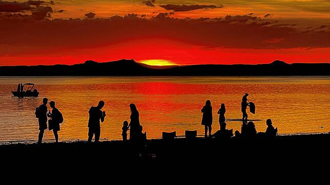 Der berühmte Sonnenuntergang am Campingplatz Sandseele. Dieses Bild entstand im Sommer 2022.