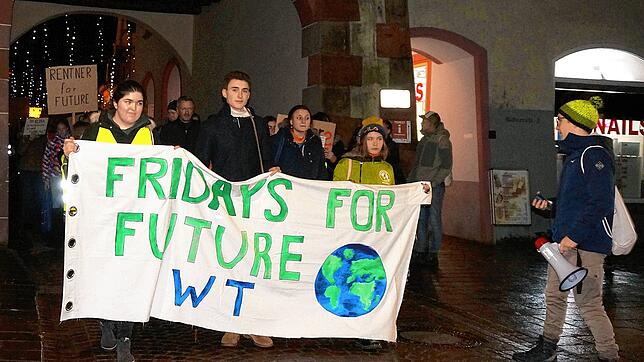 Das Archivbild vom November 2019 zeigt Mitglieder der Waldshuter Ortsgruppe der Fridays-for-Future-Bewegung bei einer Demonstration vor ...