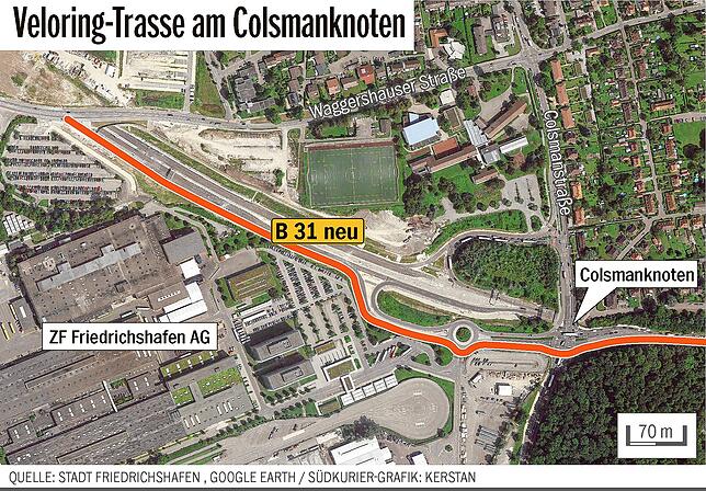 Bild 2: Das war&lsquo;s: Keine Radlerbrücke über den Colsmanknoten