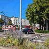 DRK, Feuerwehr und Polizei waren am Montag, 11. August, bei einem Unfall auf der B34/Abzweigung B500 gefordert.