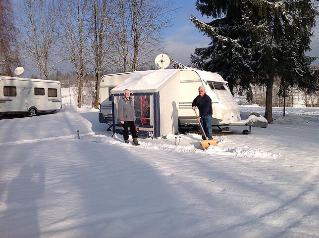 Im Winter ist es besonders gemütlich: Camping Kreuzhof, Lenzkirch