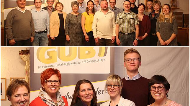 Sie treten für die GUB bei der Kommunalwahl an.Oben die Kernstadt-Kandidaten (von links): Berket Birdüzer, Marco Doser, Franz Wild, ...