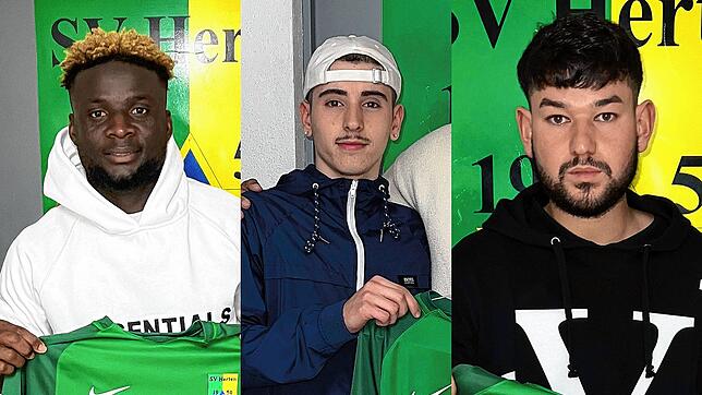 Drei Neue für den SV Herten: Youssouf Toure (links) kommt vom FV Degerfelden, Samuel Pisano aus dem Degerfelder Nachwuchs und Michael ...
