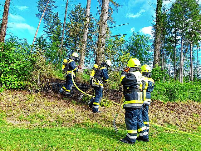 Die Freiwillige Feuerwehr konnte den Brand rasch löschen, sodass er sich nicht ausbreiten konnte.