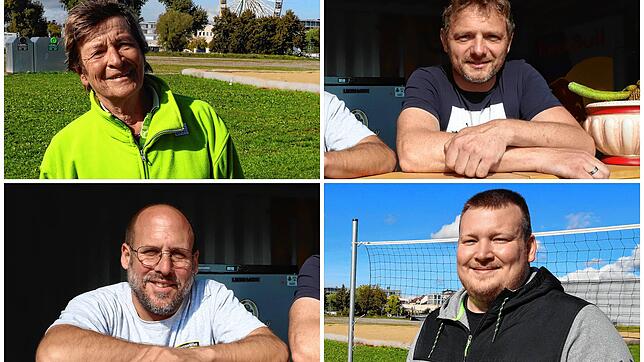 Von oben links im Uhrzeigersinn: Präventionsratsmitglied Gabriele Weiner, Tino Schumann vom Gasthaus Adler in Allmannsdorf, Dennis ...