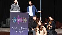 Die Studierenden aus dem Organisationsteam freuen sich auf die Lange Nacht der Musik (von links): Louis Steinbronn, Souhaxb Ettahiri, ...