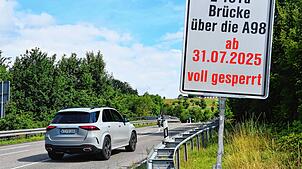 Bis in den September hinein wird die Brücke der L151a über die A98 bei Grunholz voll gesperrt sein.