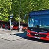 Die Haltestelle Rheinfelden bietet genügend Platz für die Ersatzbusse der SBG und die Passagiere. Fotos: Maria Thoma