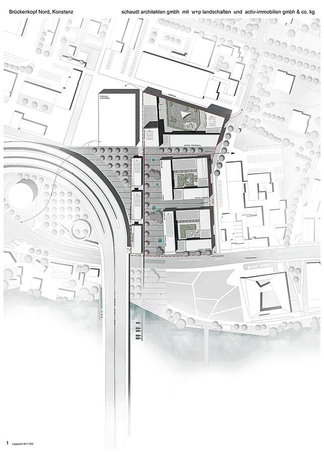 Das ist der Stand der derzeitigen Planung für das Neubaugebiet am Brückenkopf Nord.