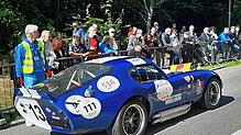 Ach Du schöne Autoherrlichkeit: Ein amerikanischer Daytona vor dem Start auf den Eggberg hinauf.
