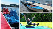 Auf und am Schluchsee gibt es einiges zu erleben: Besucher können sich Tret- und Elektroboote ausleihen oder im Spaßpark Tubing ...