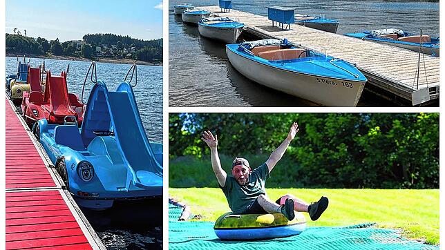 Auf und am Schluchsee gibt es einiges zu erleben: Besucher können sich Tret- und Elektroboote ausleihen oder im Spaßpark Tubing ...