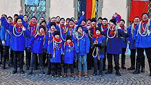 Beim großen Narrentreffen in Weingarten holt sich die Pfullendorfer Schnellergilde zahlreiche bei der Weltmeisterschaft.