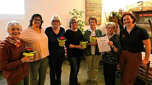 Ehrungen bei den Landfrauen (von links): Brigitta Straub (40 Jahre), die stellvertretende Vorsitzende Tanja Dufner, Anita Hilpert, ...