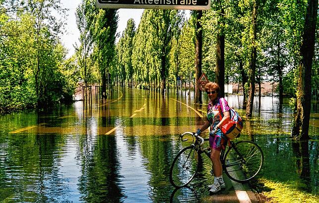 Bild 11: Archivfotos vom Hochwasser 1999: Reichenau vom Festland abgeschnitten
