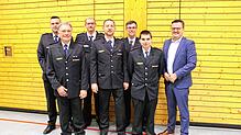 Bringen die Feuerwehr durch ihr besonderes Engagement voran (von links): Dominik Wiesler (Abteilungskommandant Süd), Otto Frommherz ...