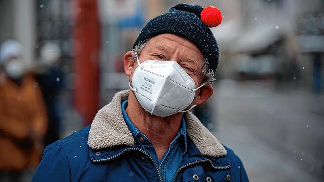 Andreas Pross aus Überlingen mit FFP2-Maske.